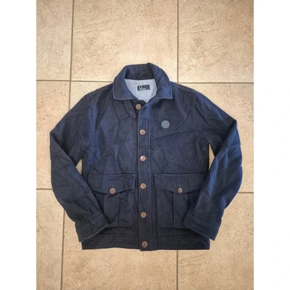 Fred Perry Wool Field Men's Jacket - Blue - 100% Wool